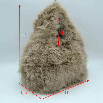 Fluffy Shaggy Plush Handbag with Integrated Top Handle - MeeeShop Women's Fashion