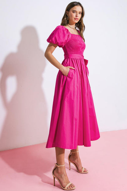 Flying Tomato a Peaceful Place Woven Midi Dress in BLACK view 6 - Quiet Place Dress