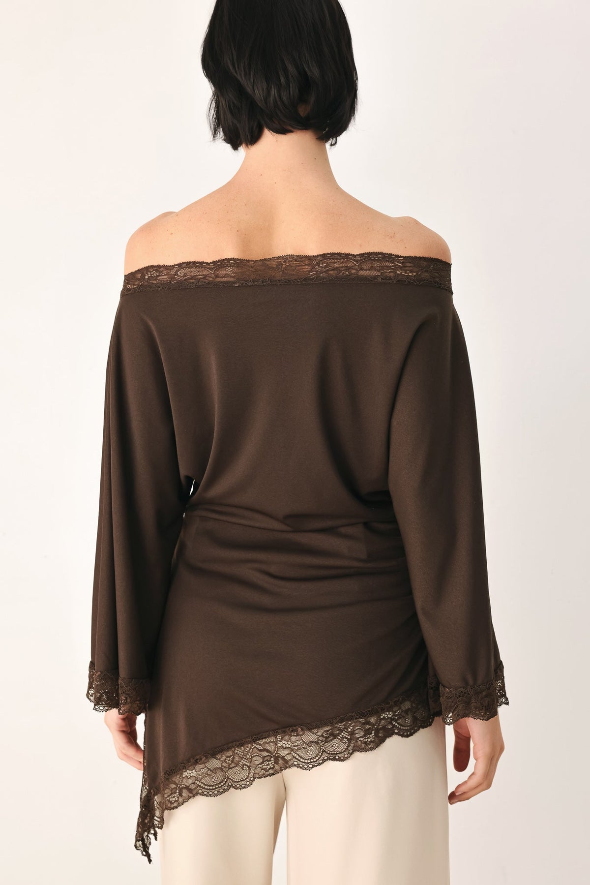 Flying Tomato After Hours Lace Trim Asymmetrical Top view 16 - After Hours Top Gainers