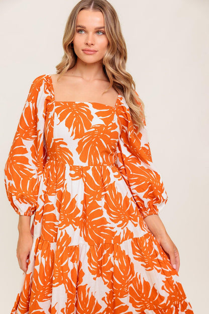 Flying Tomato All the Drama Woven Midi Dress in IVORY GREEN view 17