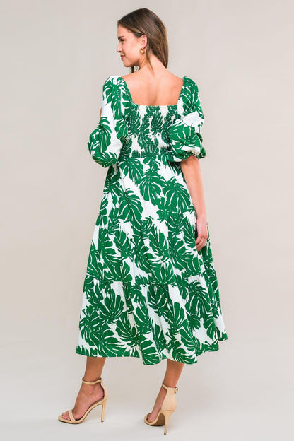 Flying Tomato All the Drama Woven Midi Dress in IVORY RUST view 7