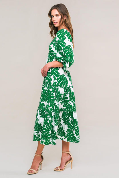 Flying Tomato All the Drama Woven Midi Dress in IVORY RUST view 8
