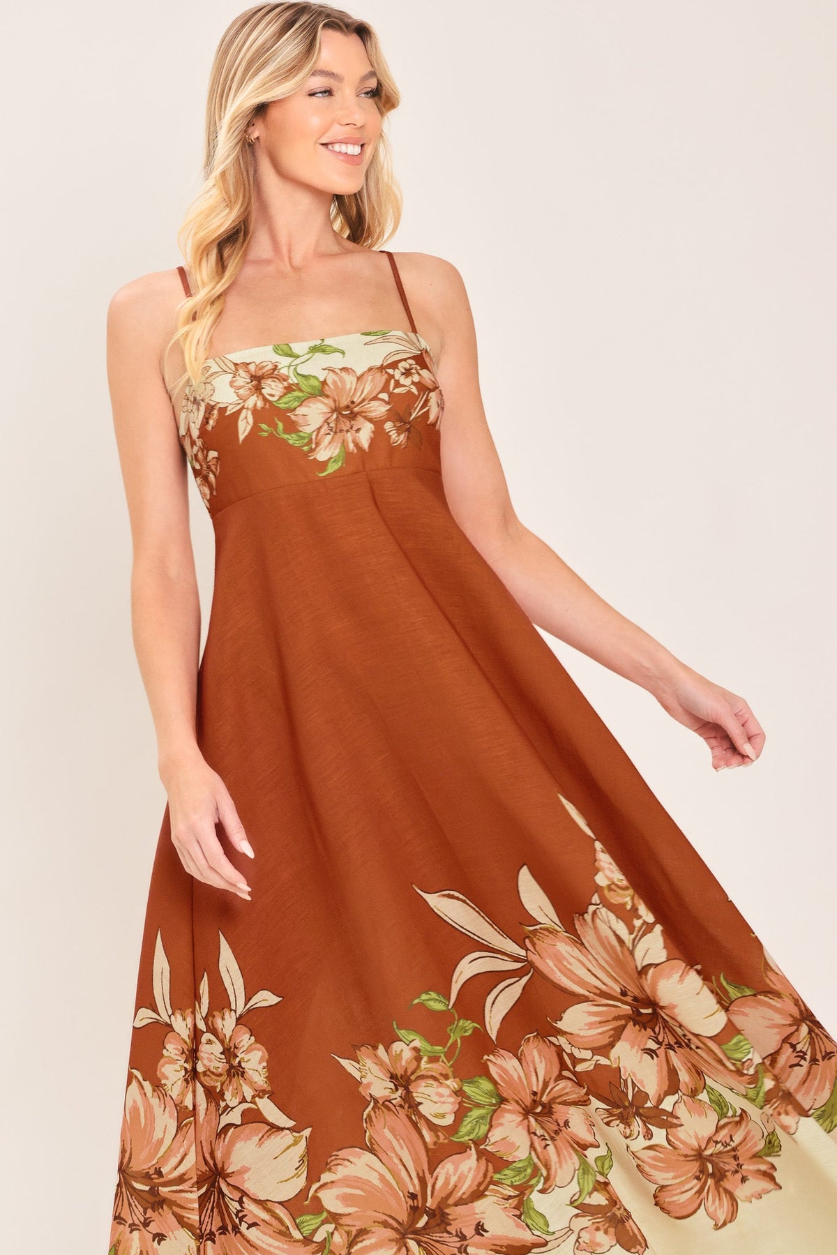 Flying Tomato Autumn Petal Woven Midi Dress - MeeeShop Women's Fashion