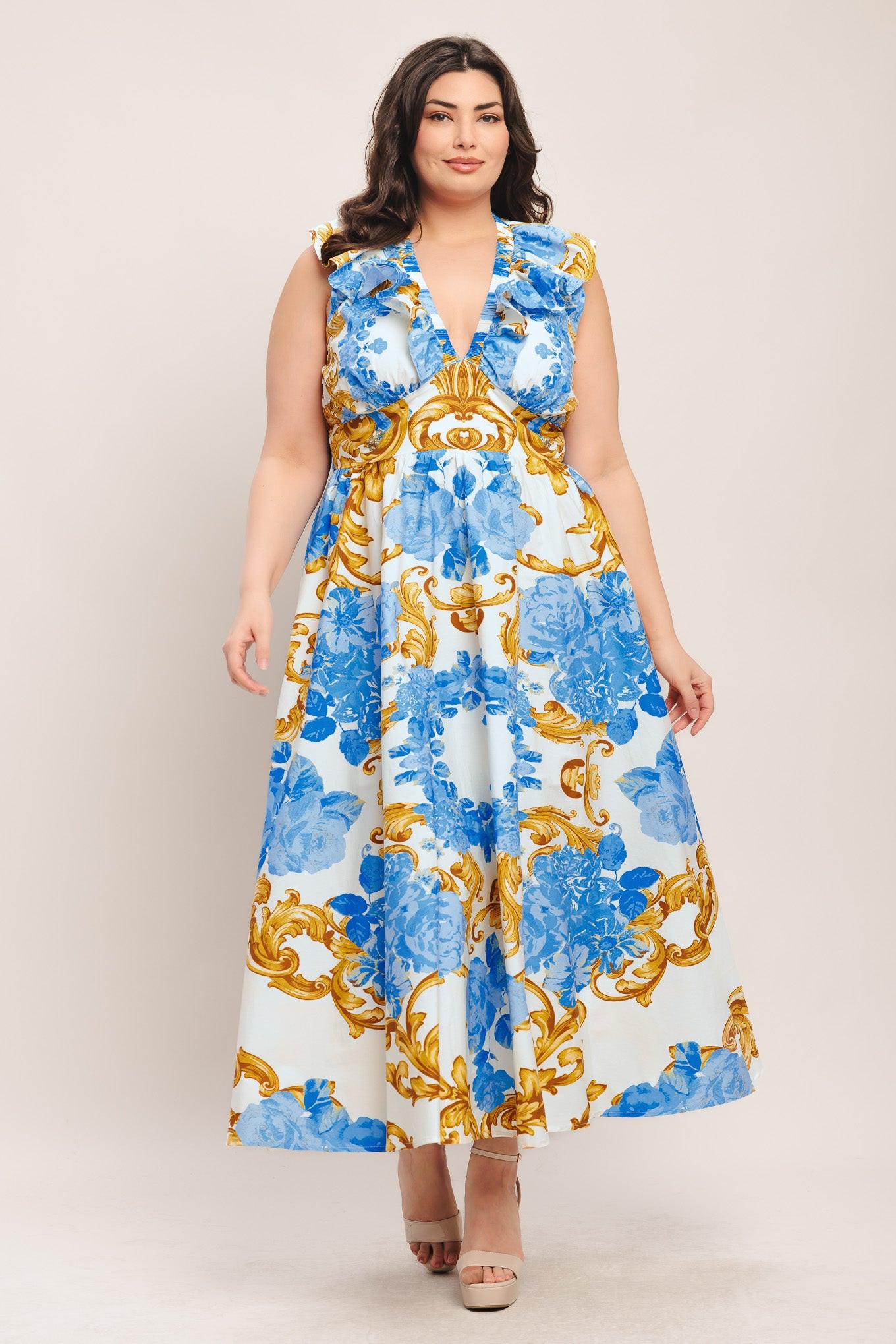 Flying Tomato Baroque Bloom Woven Midi Dress view 10 - Where To Buy
