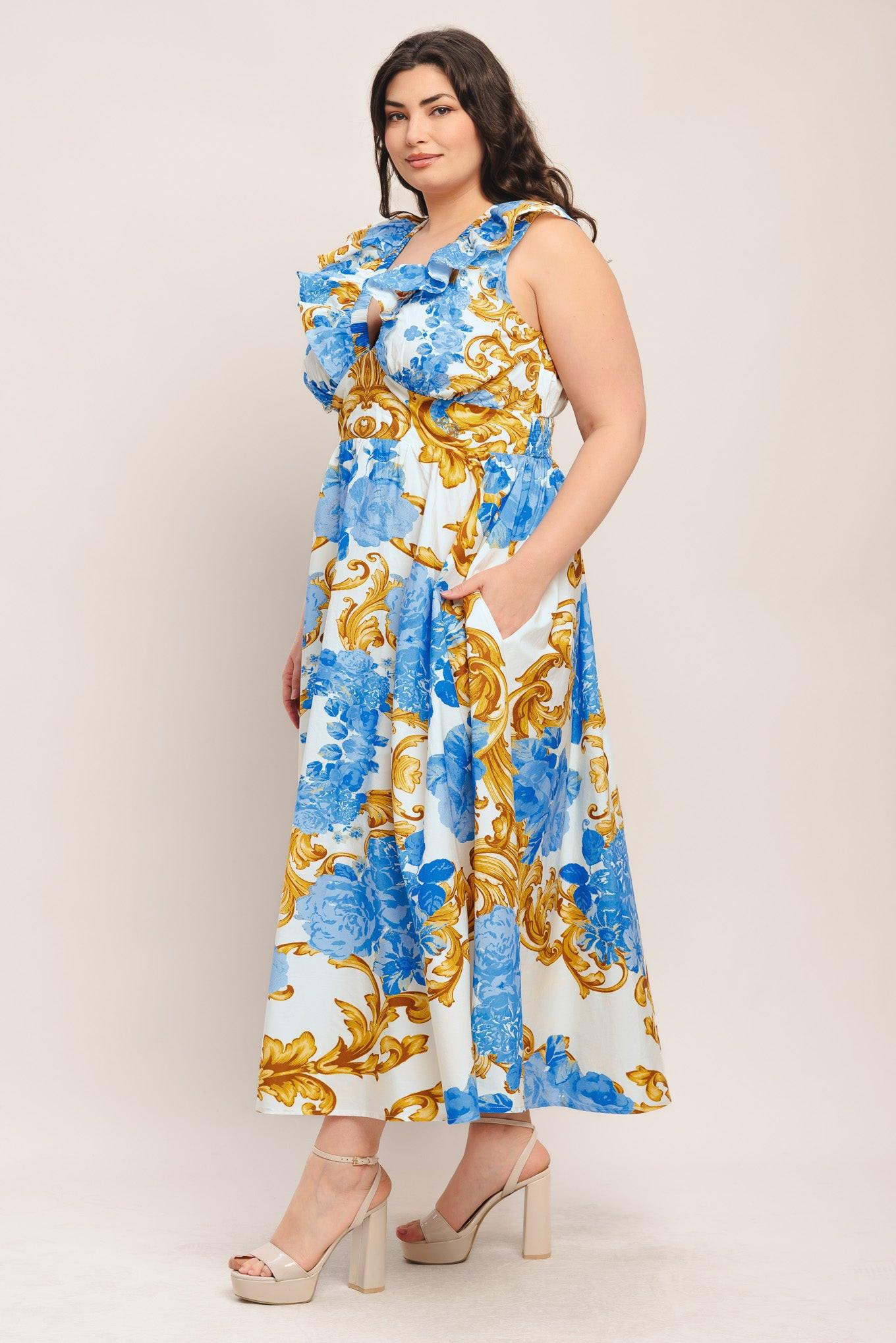 Flying Tomato Baroque Bloom Woven Midi Dress view 7 - Where To Buy