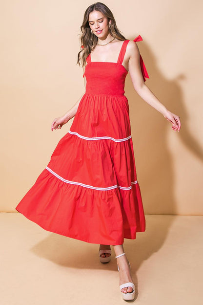 Flying Tomato Better than Ever Poplin Midi Dress in TOMATO RED view 4 - Better Dressed Than Me