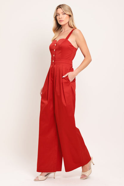 Flying Tomato Black Tie Romance Woven Jumpsuit in BLACK view 5 - Black Tie Overalls (one-piece)