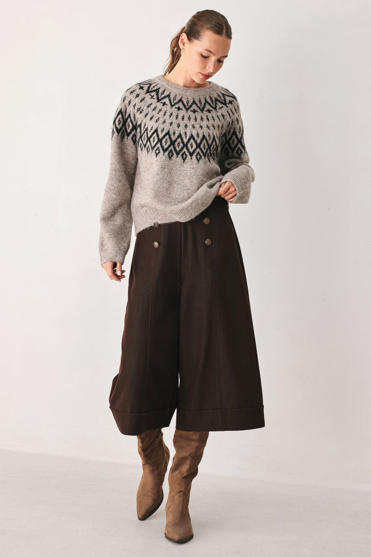 Flying Tomato Cabin Light Serenade Sweater Knit Pullover Top view 11 - Fall Wardrobe Essential - Top Sweater