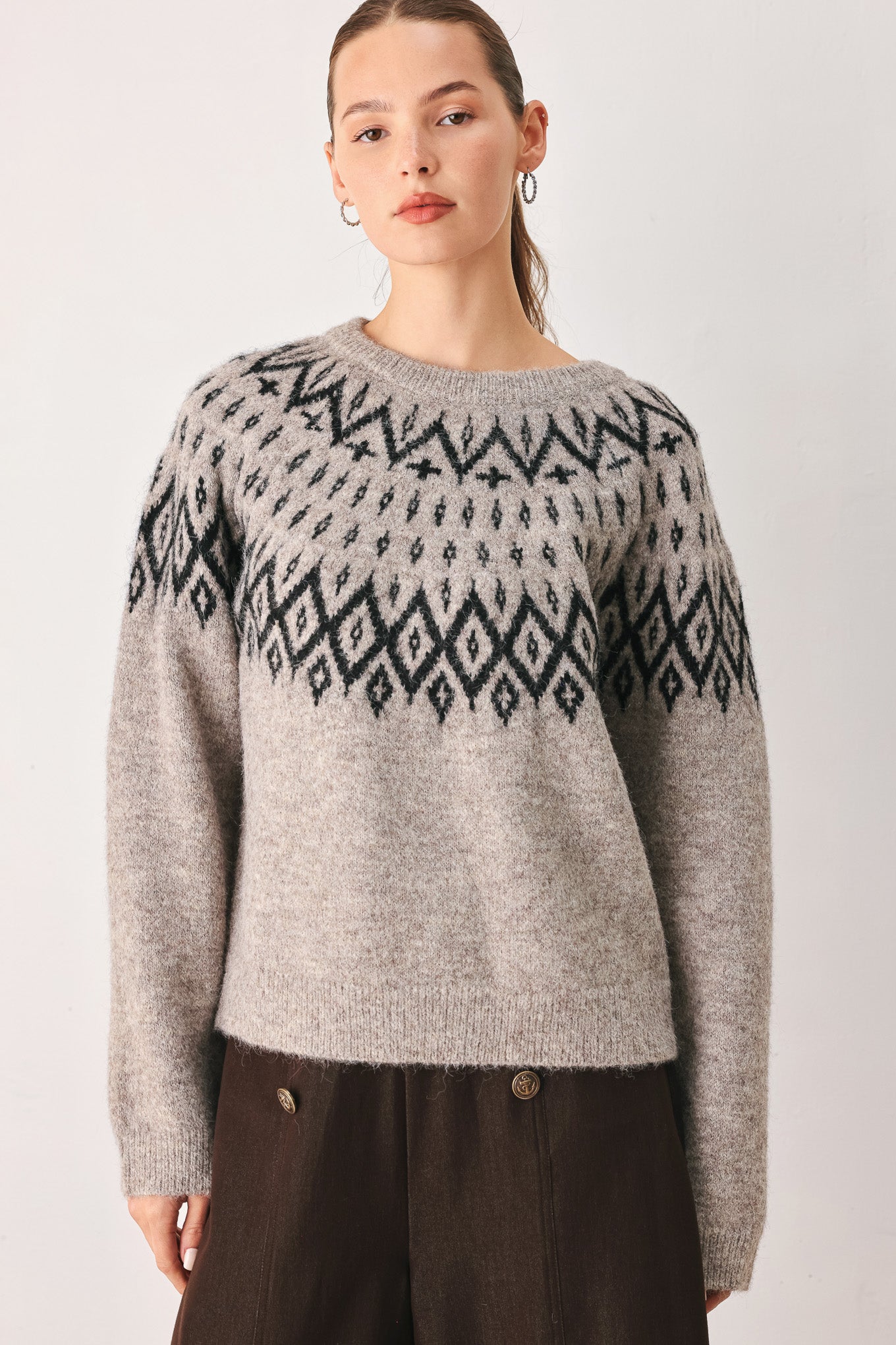 Flying Tomato Cabin Light Serenade Sweater Knit Pullover Top view 12 - Fall Wardrobe Essential - Top Sweater