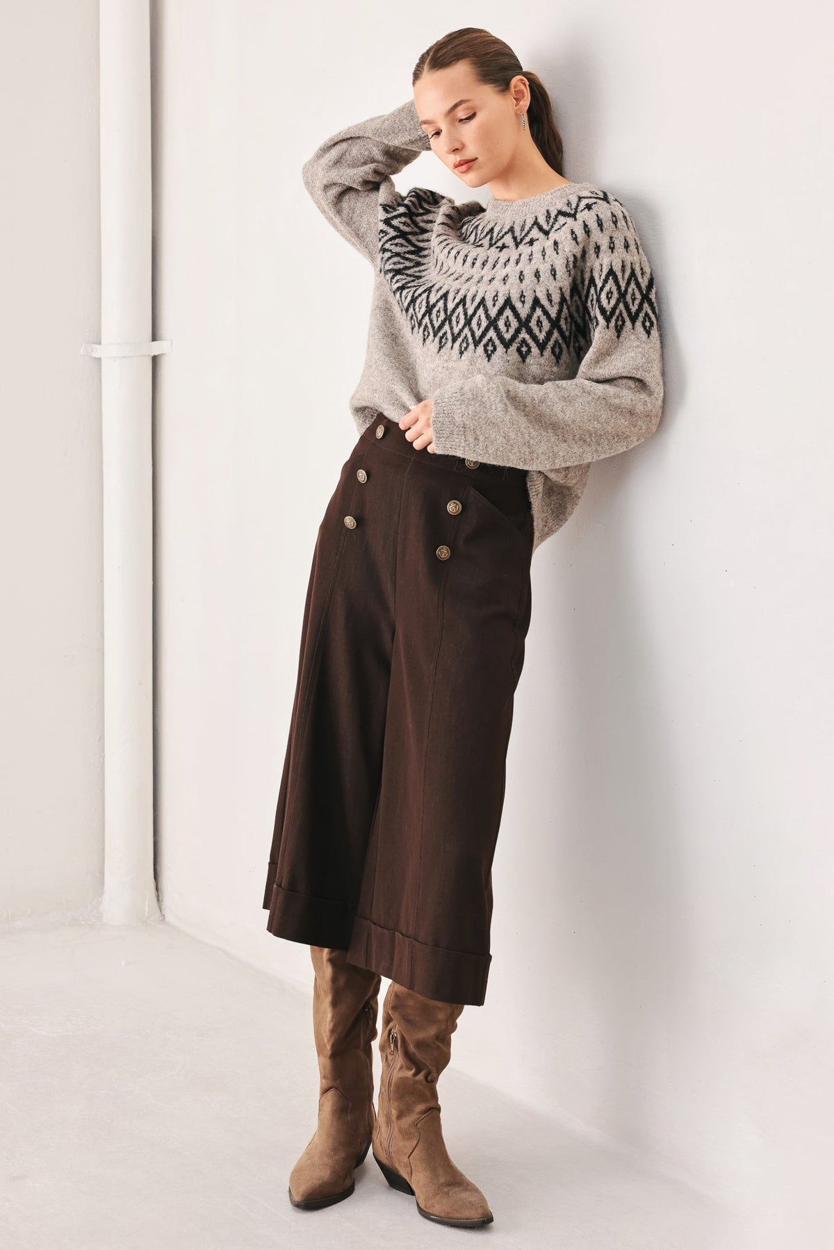 Flying Tomato Cabin Light Serenade Sweater Knit Pullover Top view 14 - Fall Wardrobe Essential - Top Sweater