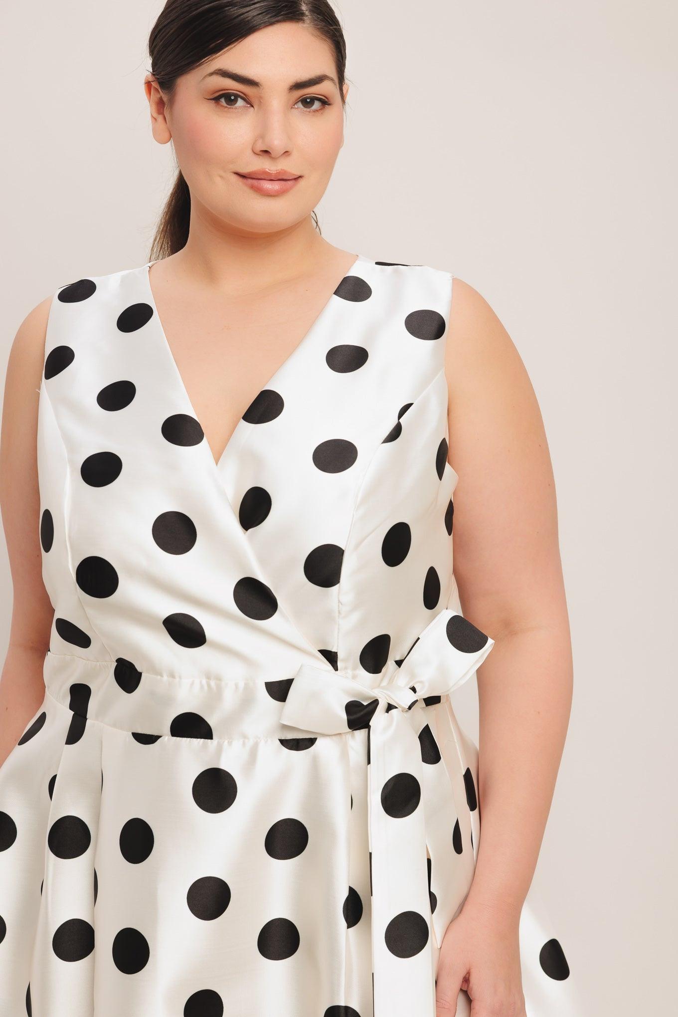 Flying Tomato Café Noir Polka Woven Midi Dress view 11 - Pol Dress