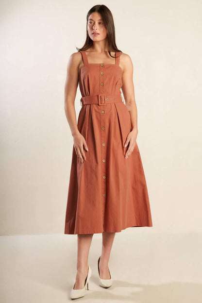 Flying Tomato California Dreaming Woven Midi Dress in STEEL BLUE view 9 - California Dreaming Dress Code