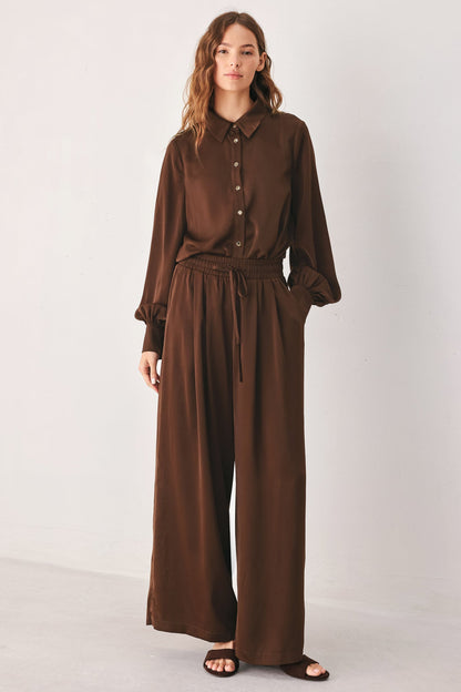 Flying Tomato Canyon Brown Woven Top in CHAMPAGNE view 4