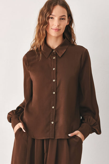 Flying Tomato Canyon Brown Woven Top in CHAMPAGNE view 6
