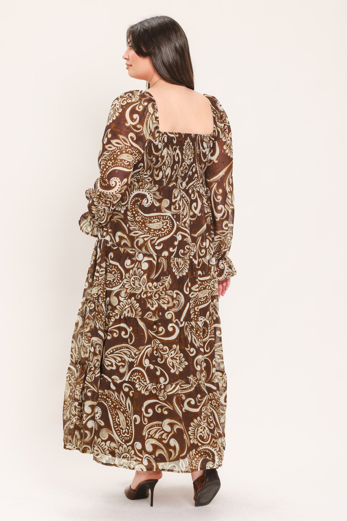 Flying Tomato Cedar Swirl Sonata Woven Midi Dress view 12