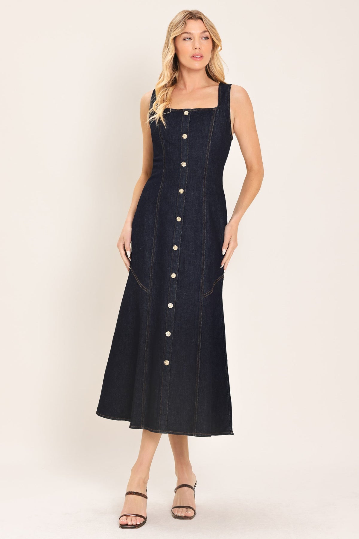 Flying Tomato Chelsea Denim Midi Dress - MeeeShop Women's Fashion