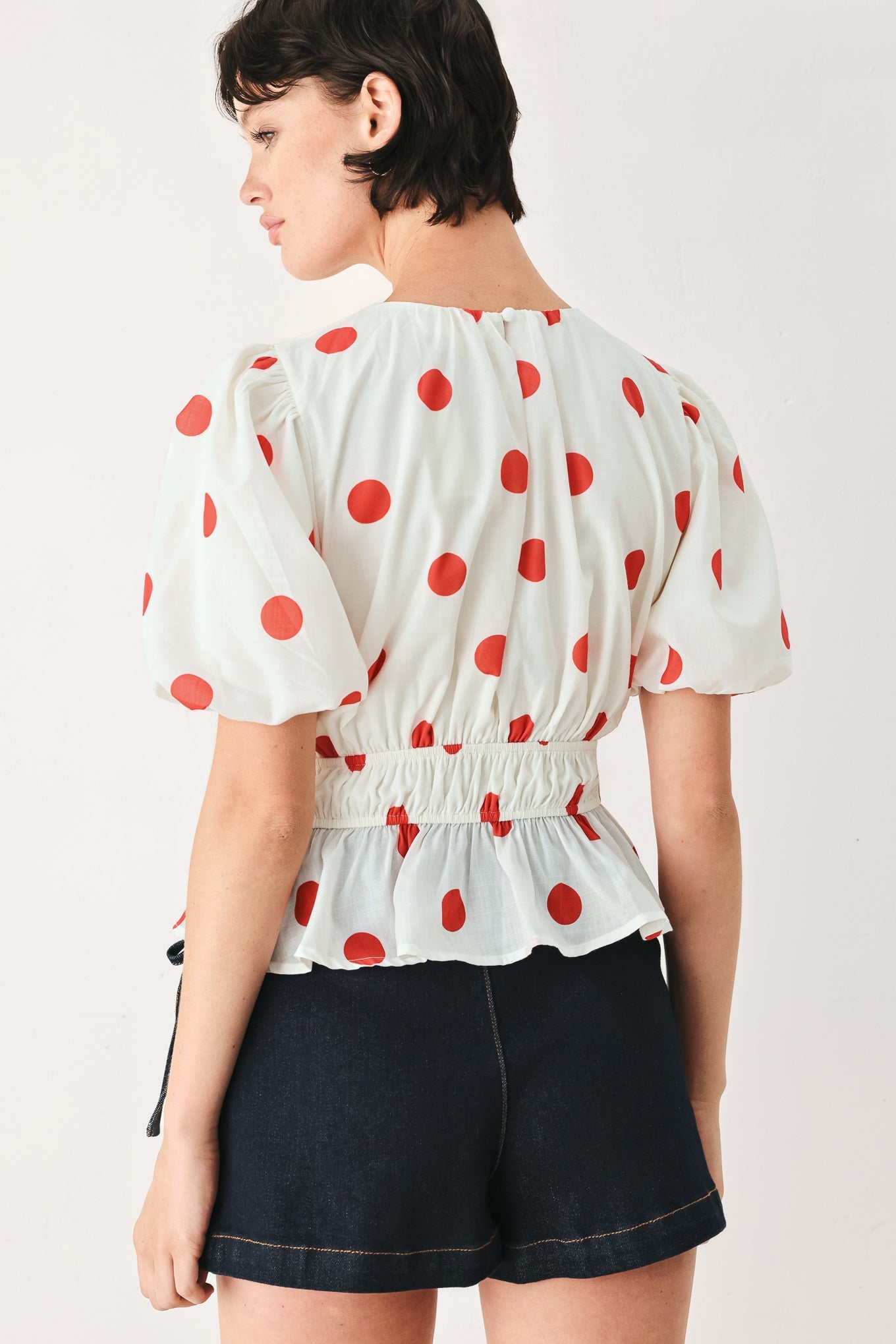 Flying Tomato Cherry Kiss Polka Dot Woven Top view 6 - Pol Top