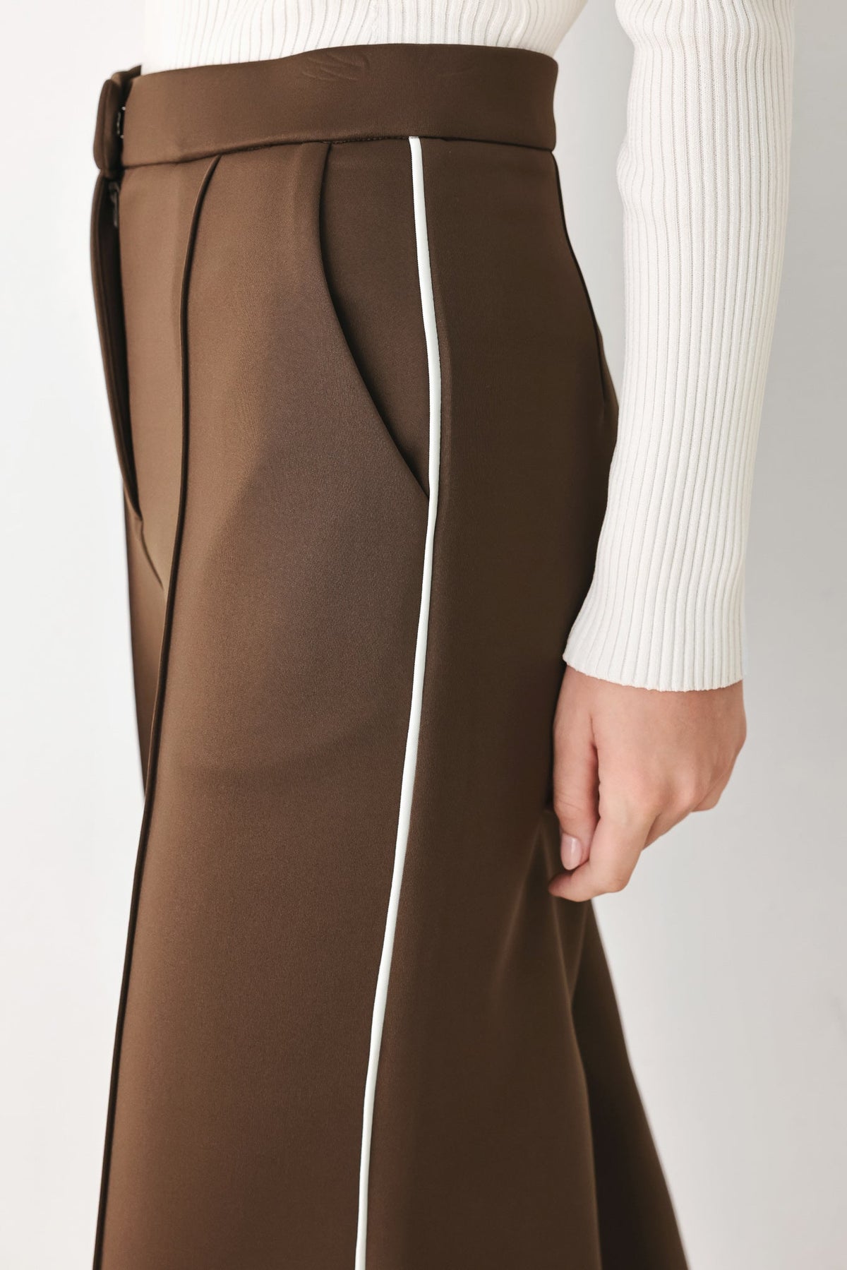 Flying Tomato Chocolate City Stretch Woven Pants in BROWN view 10 - Comfort Stretch - Chocolate Pants Brand (bottom)