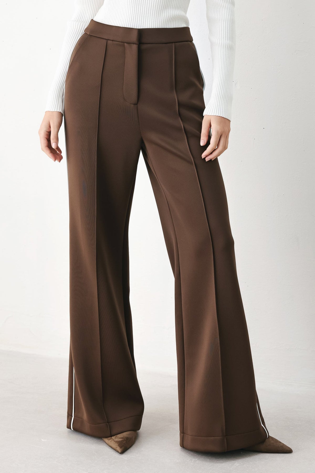 Flying Tomato Chocolate City Stretch Woven Pants in BROWN view 11 - Comfort Stretch - Chocolate Pants Brand (bottom)