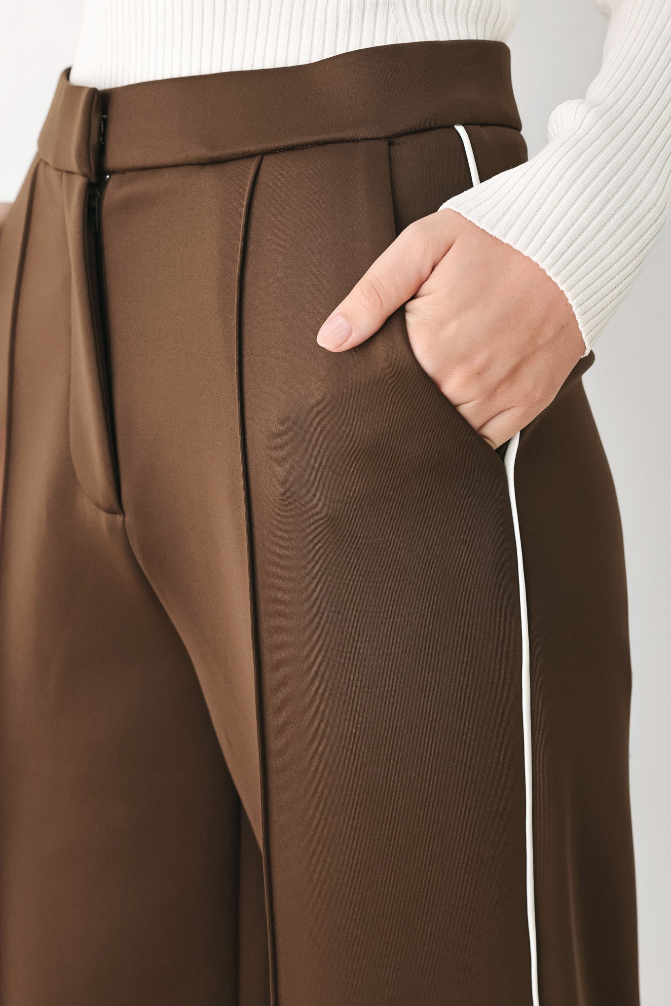 Flying Tomato Chocolate City Stretch Woven Pants in BROWN view 12 - Comfort Stretch - Chocolate Pants Brand (bottom)
