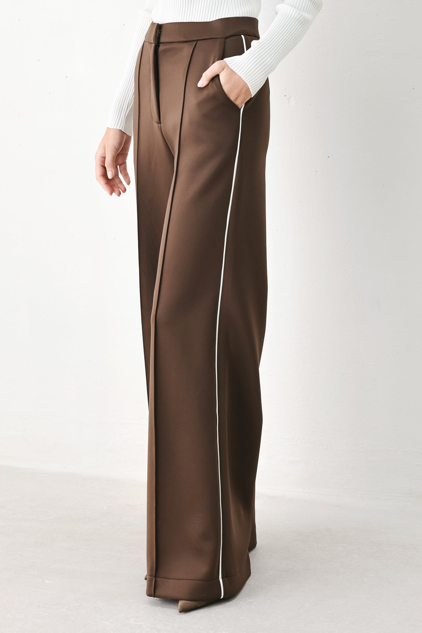 Flying Tomato Chocolate City Stretch Woven Pants in BROWN view 9 - Comfort Stretch - Chocolate Pants Brand (bottom)