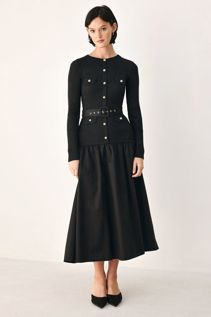 Flying Tomato City After Dark Mixed Media Midi Dress in OLIVE - Ivy City Ever After Dress