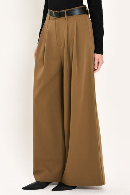 Flying Tomato City Cinch Black/brown Belted Wide-leg Pants view 10 (bottom)