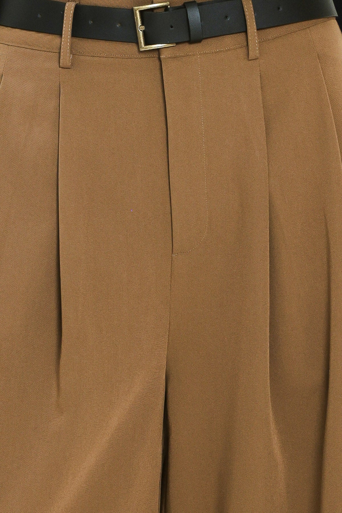 Flying Tomato City Cinch Black/brown Belted Wide-leg Pants view 13 (bottom)