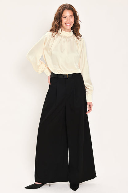 Flying Tomato City Cinch Black/brown Belted Wide-leg Pants in BROWN view 5 (bottom)