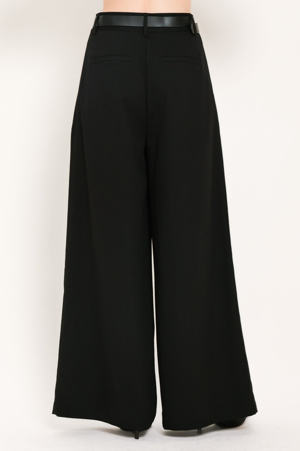 Flying Tomato City Cinch Black/brown Belted Wide-leg Pants view 7 (bottom)