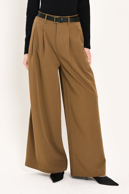 Flying Tomato City Cinch Black/brown Belted Wide-leg Pants view 9 (bottom)