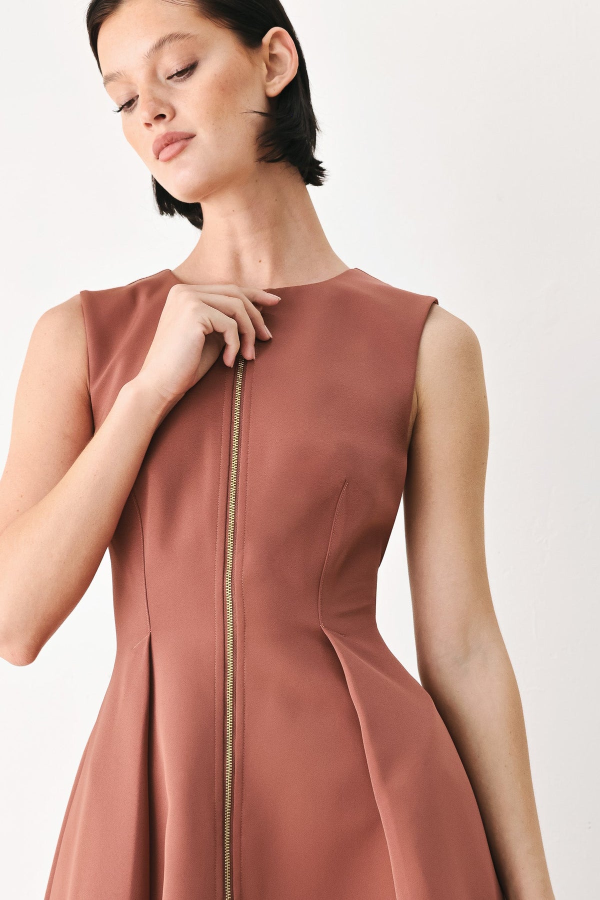 Flying Tomato Clay Modern Sway Woven Midi Dress in BLACK view 2
