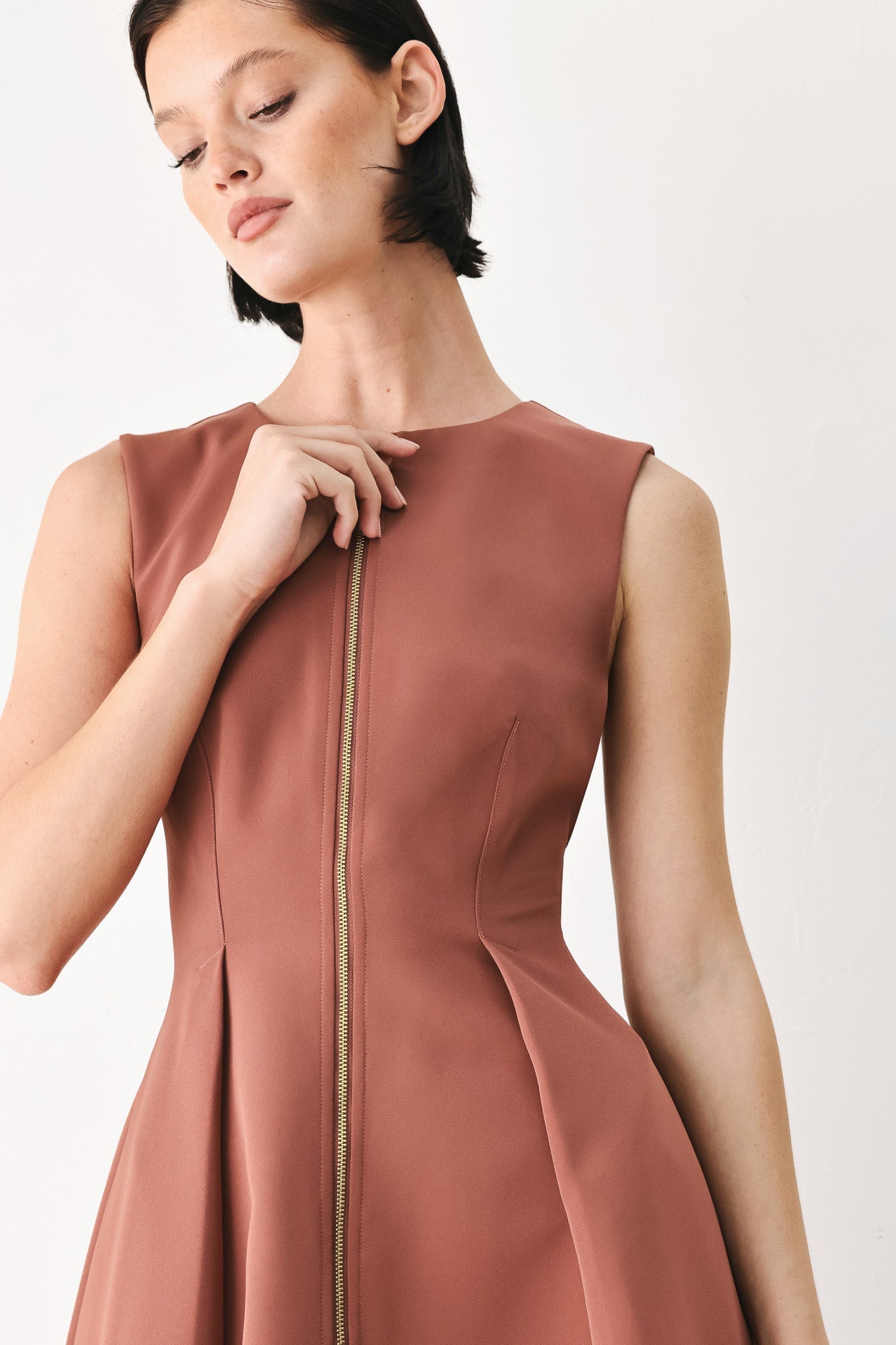 Flying Tomato Clay Modern Sway Woven Midi Dress in BLACK view 2