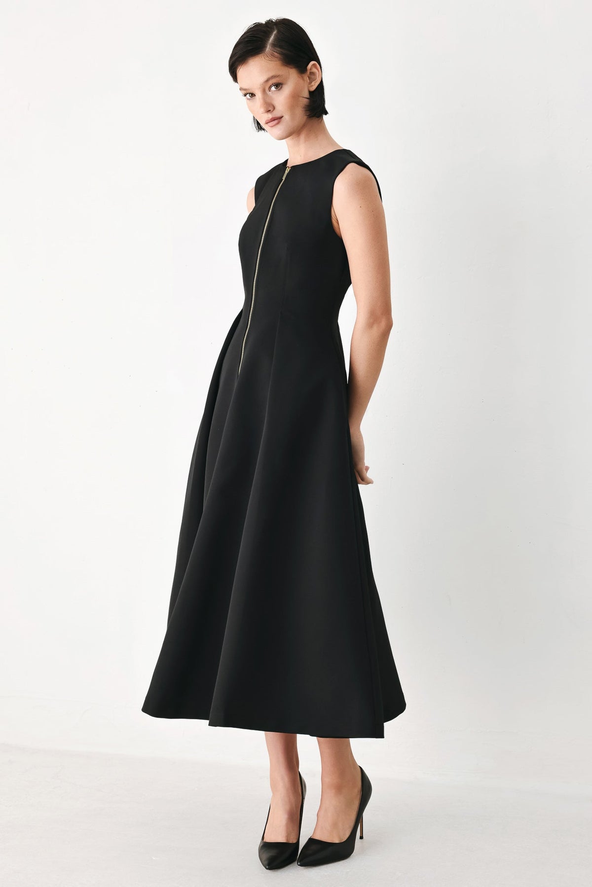 Flying Tomato Clay Modern Sway Woven Midi Dress in DRIED ROSE view 4