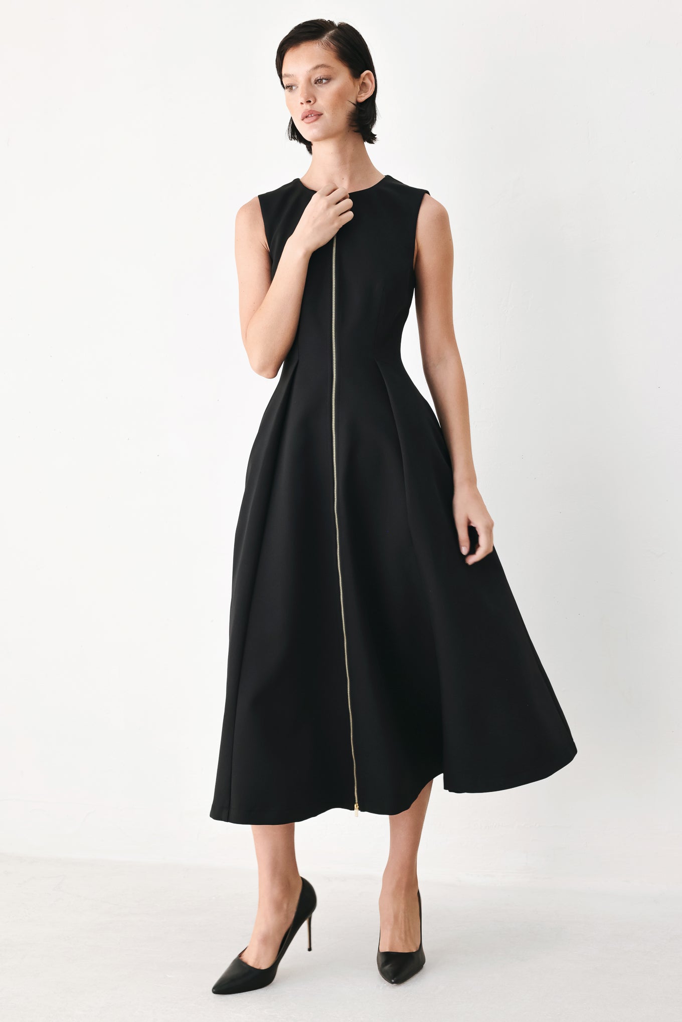Flying Tomato Clay Modern Sway Woven Midi Dress in DRIED ROSE view 5