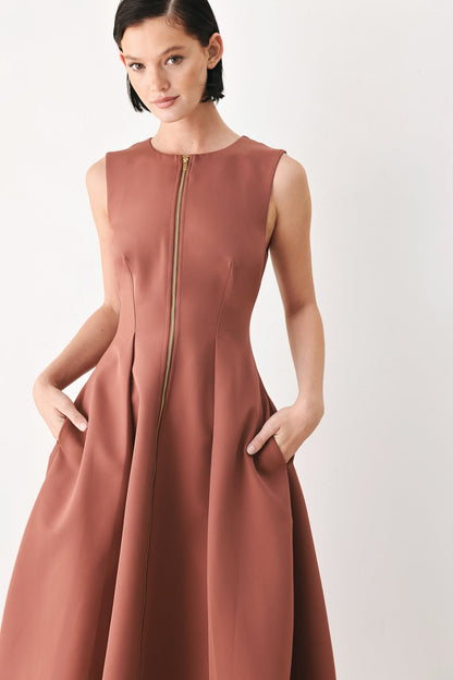 Flying Tomato Clay Modern Sway Woven Midi Dress view 12