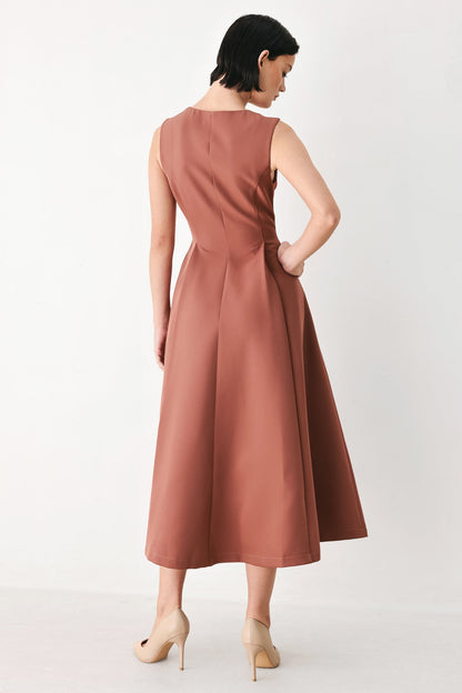 Flying Tomato Clay Modern Sway Woven Midi Dress view 13