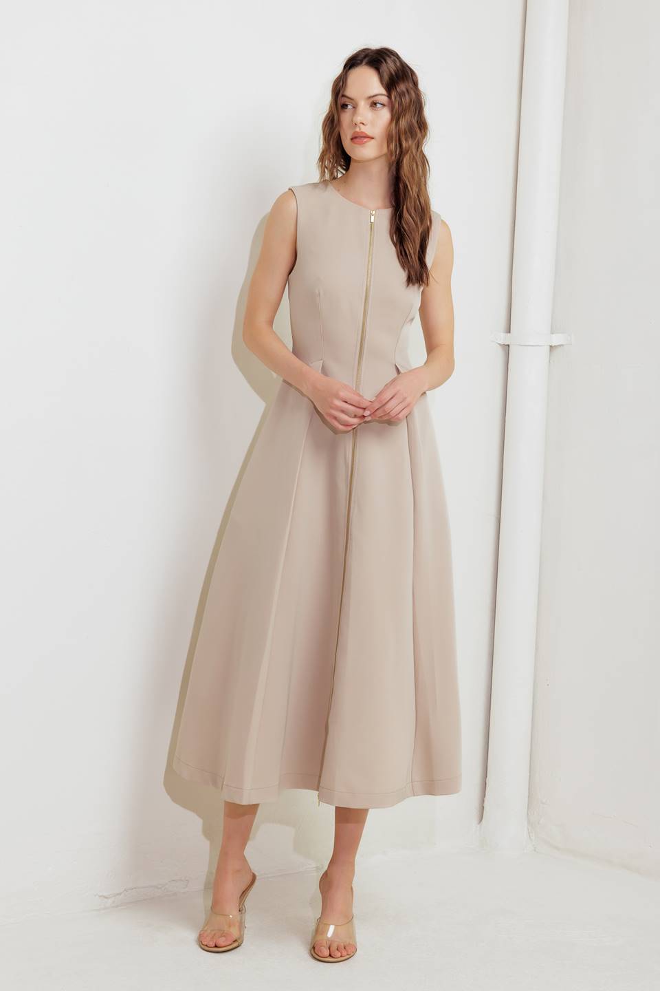 Flying Tomato Clay Modern Sway Woven Midi Dress view 15