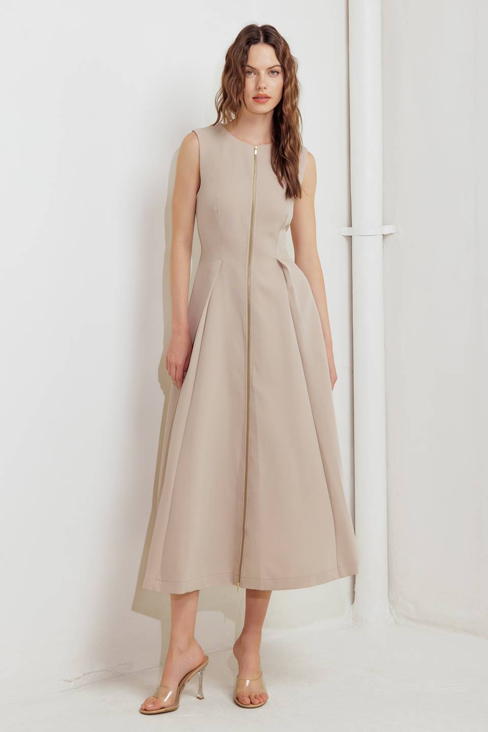 Flying Tomato Clay Modern Sway Woven Midi Dress view 17