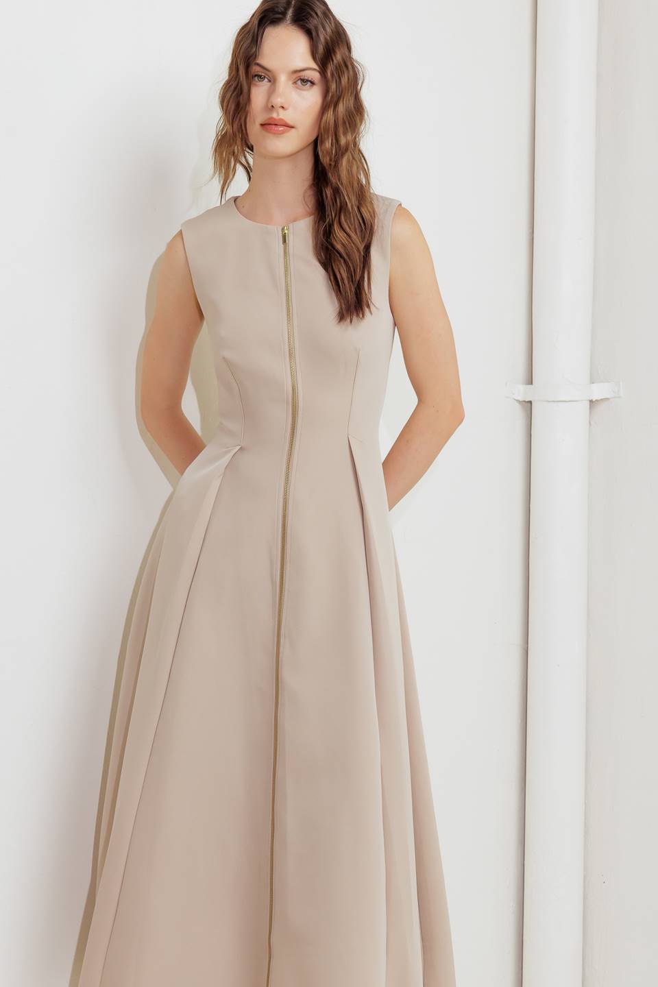 Flying Tomato Clay Modern Sway Woven Midi Dress view 18