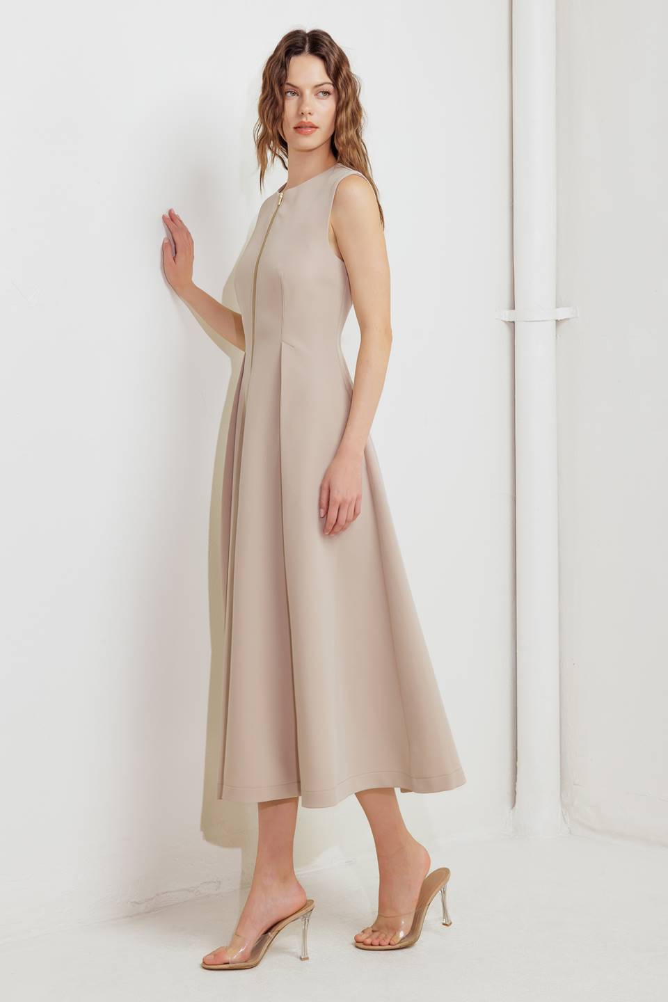 Flying Tomato Clay Modern Sway Woven Midi Dress view 19