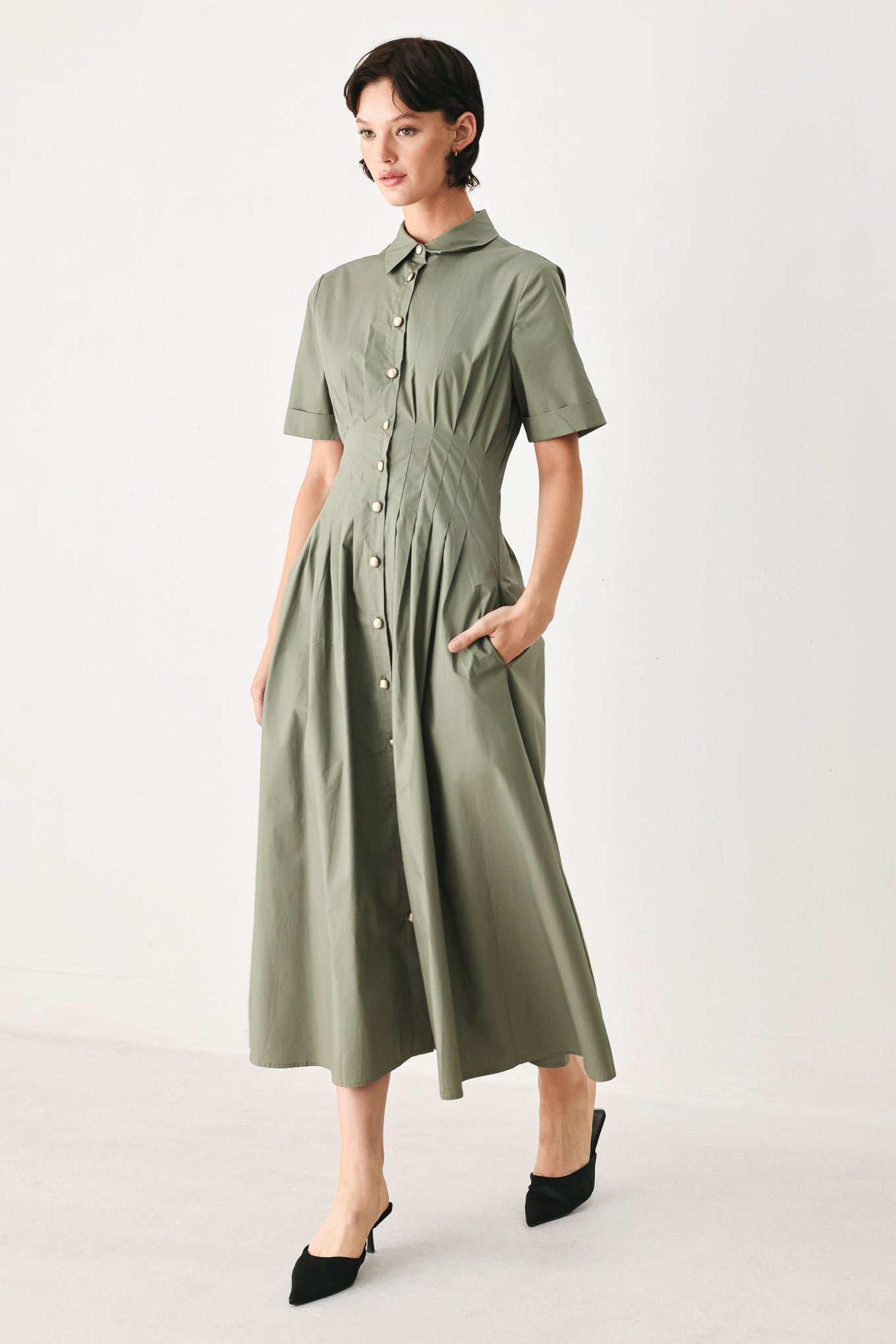 Flying Tomato Countryside Charm Woven Midi Dress in MAUVE view 11 - Country Charm Dress