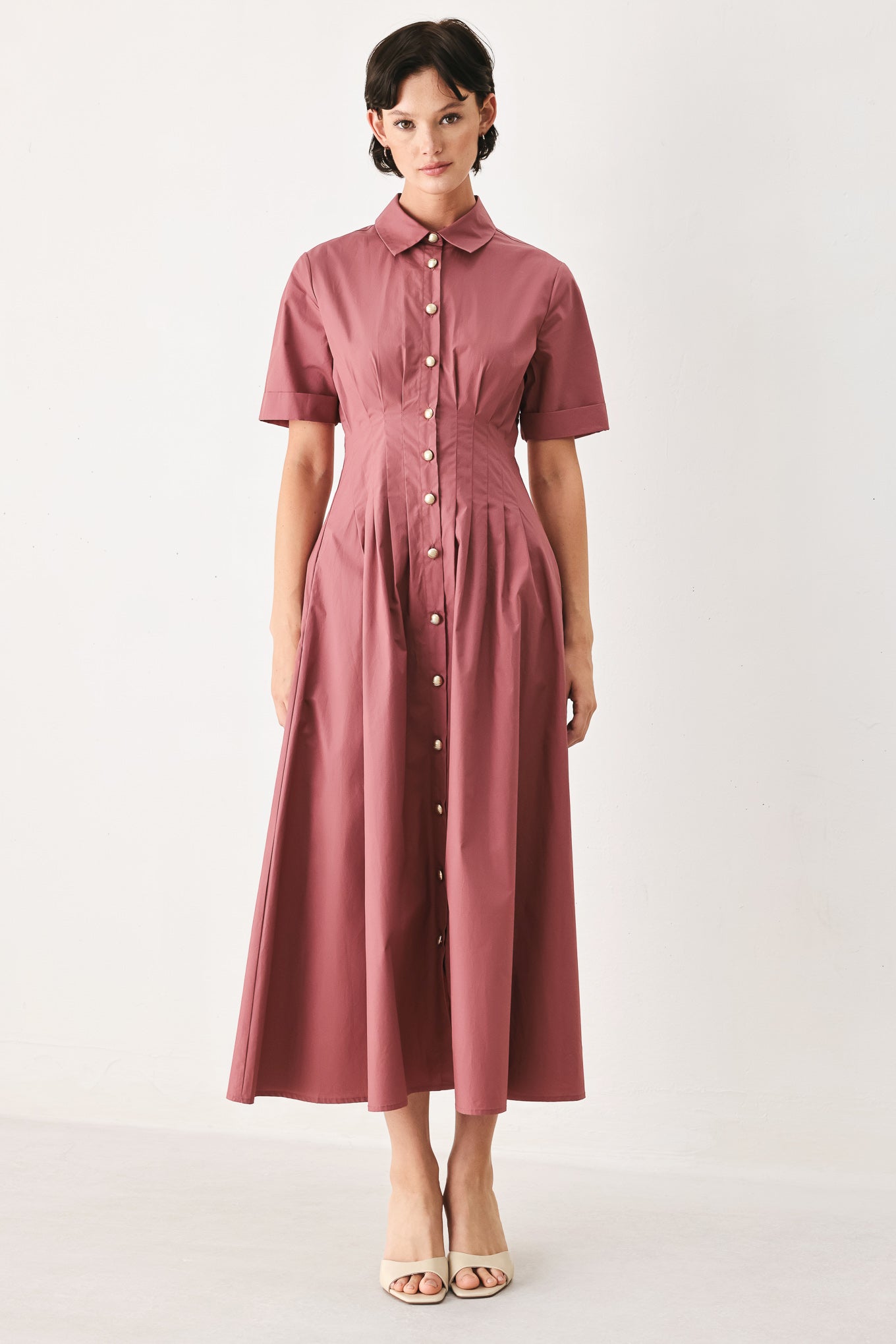 Flying Tomato Countryside Charm Woven Midi Dress in OLIVE view 3 - Country Charm Dress