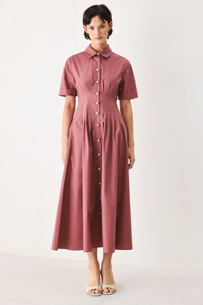 Flying Tomato Countryside Charm Woven Midi Dress in OLIVE view 3 - Country Charm Dress