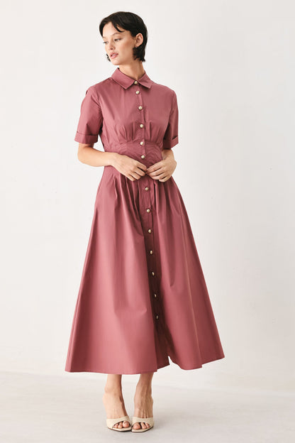 Flying Tomato Countryside Charm Woven Midi Dress in OLIVE view 5 - Country Charm Dress