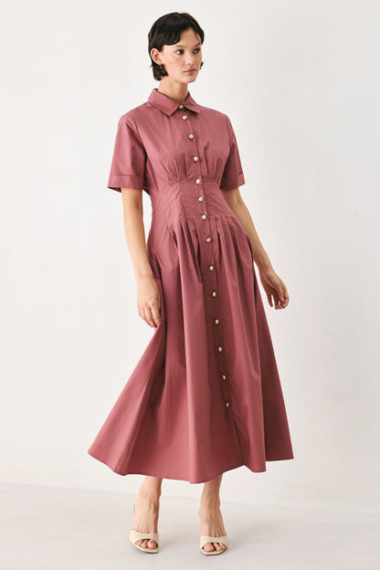 Flying Tomato Countryside Charm Woven Midi Dress in OLIVE view 6 - Country Charm Dress