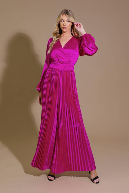 Flying Tomato Crushing on You Satin Jumpsuit in MAGENTA view 5 (one-piece)
