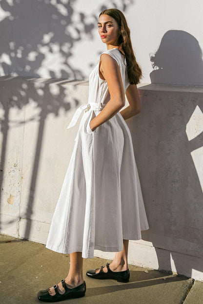 Flying Tomato Delicate Dreams Woven Midi Dress in TAUPE view 9