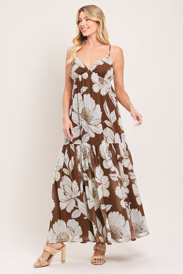 Flying Tomato Desert Bloom Woven Maxi Dress in BROWN - Flying Tomato Dress Reviews