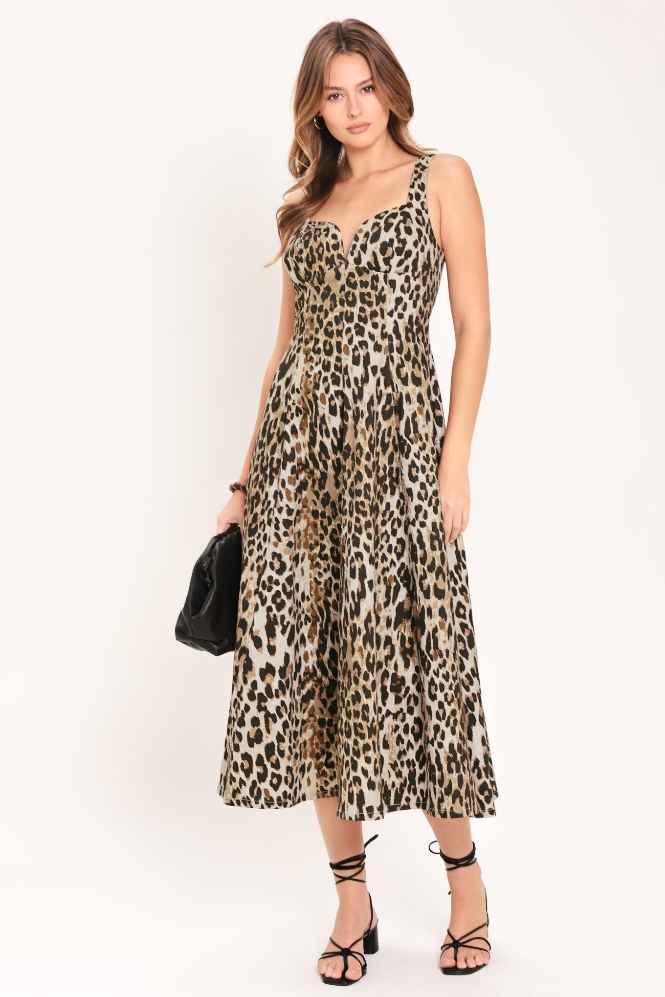 Flying Tomato Desert Rose Leopard Woven Midi Dress in LEOPARD - Desert Rose Midi Dress